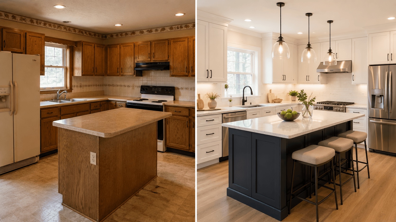 Budget-friendly home renovation with fresh paint and refinished wood floors