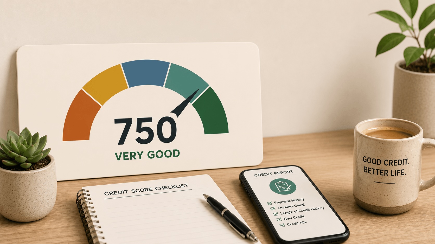 Homeowner checking credit score on phone before refinancing