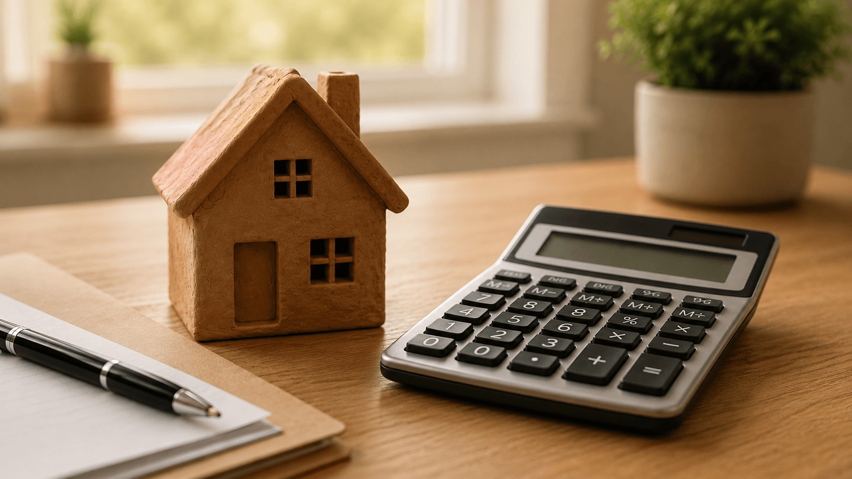 Homeowner using a mortgage payoff calculator on a laptop at home