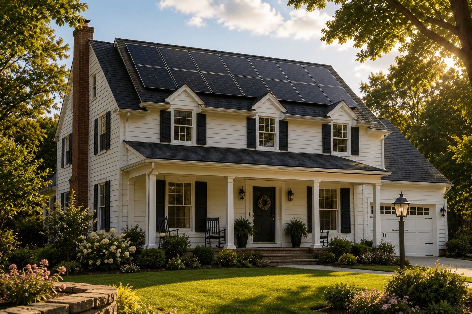 Solar panels installed on a residential rooftop